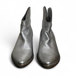 Nicole Silver Ankle Booties with Western Flair